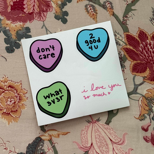 collection 1.26 - candy hearts sticker sheet