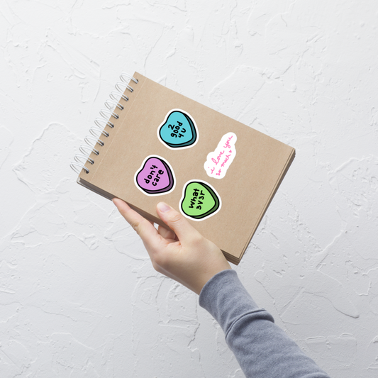 candy hearts mood sticker sheet