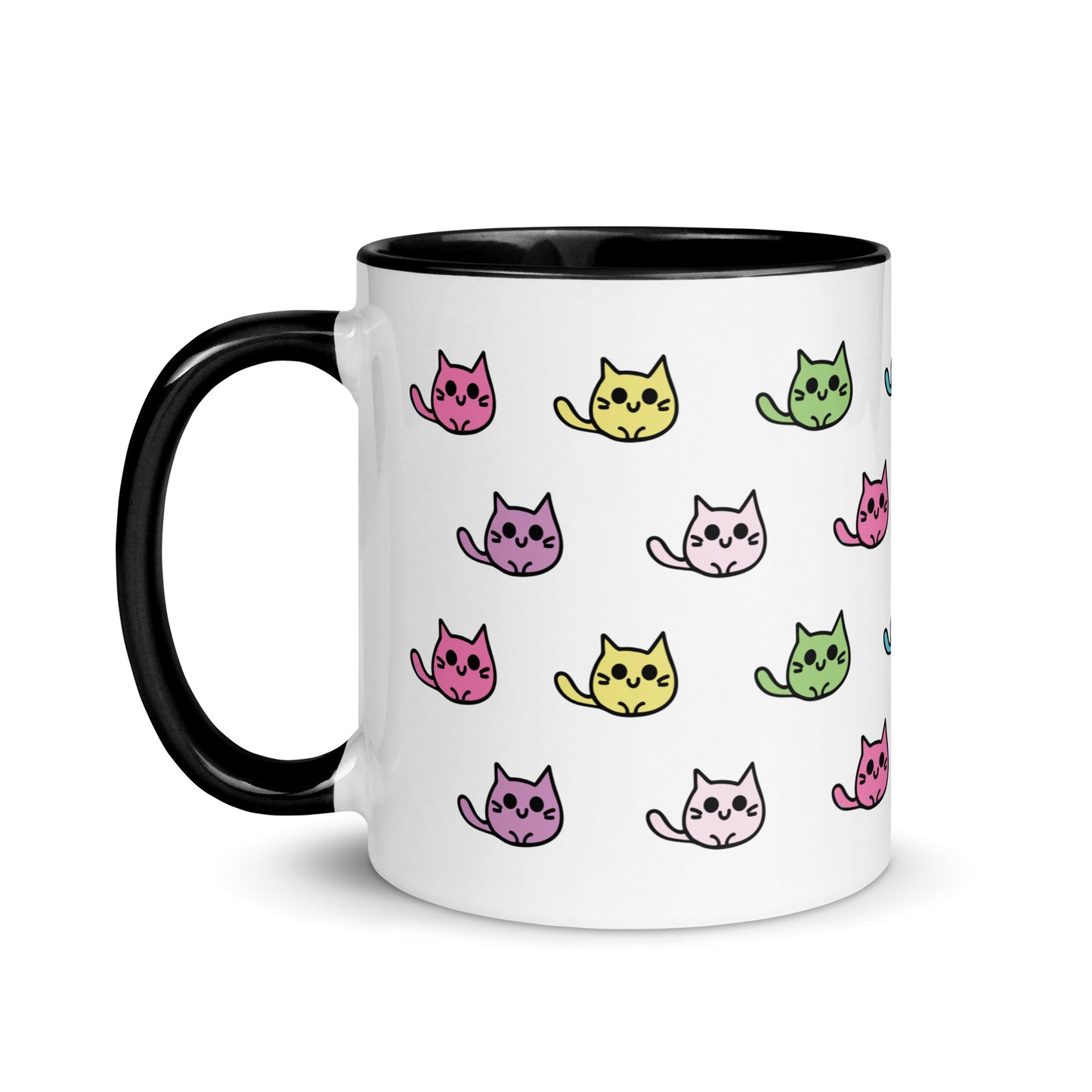 Product mockup cat mug black side view