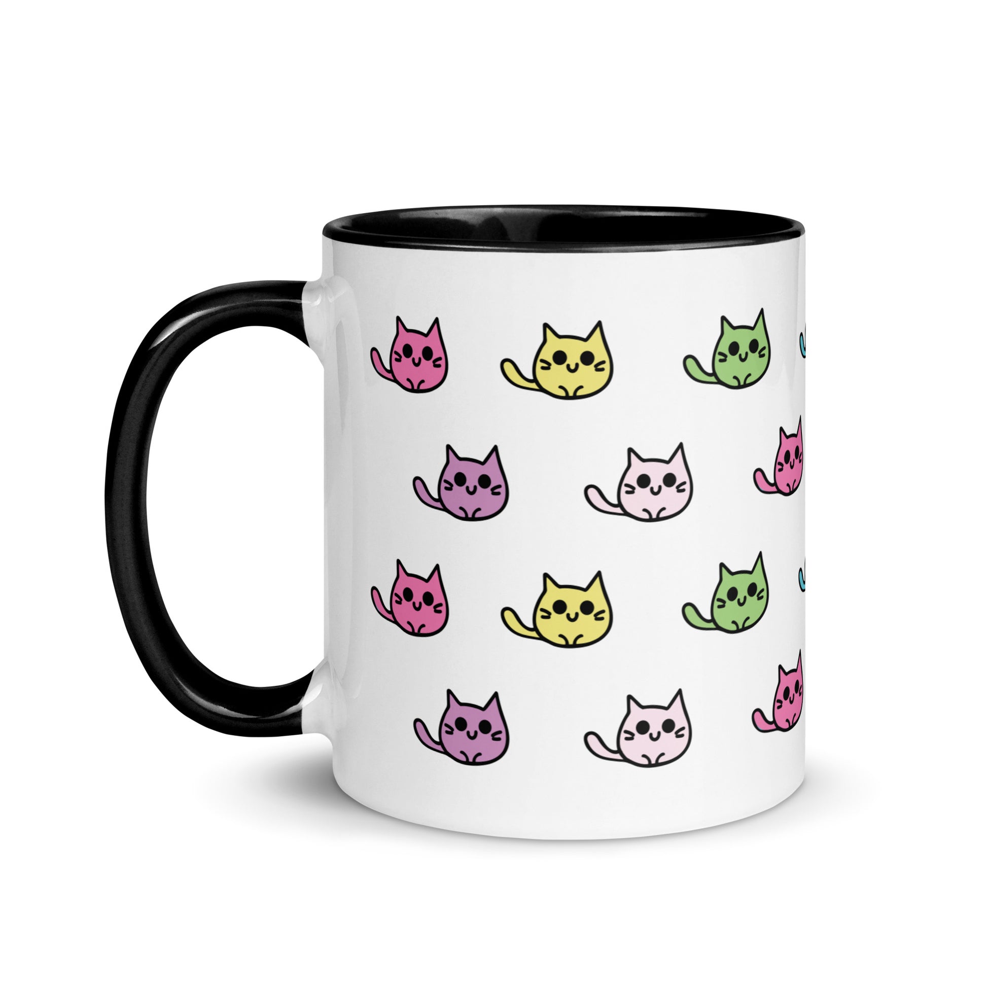 Product mockup cat mug black side view