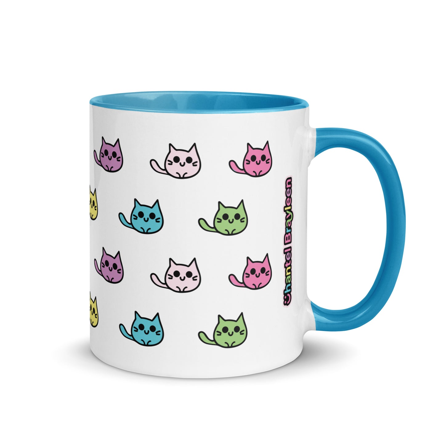 Product mockup cat mug blue