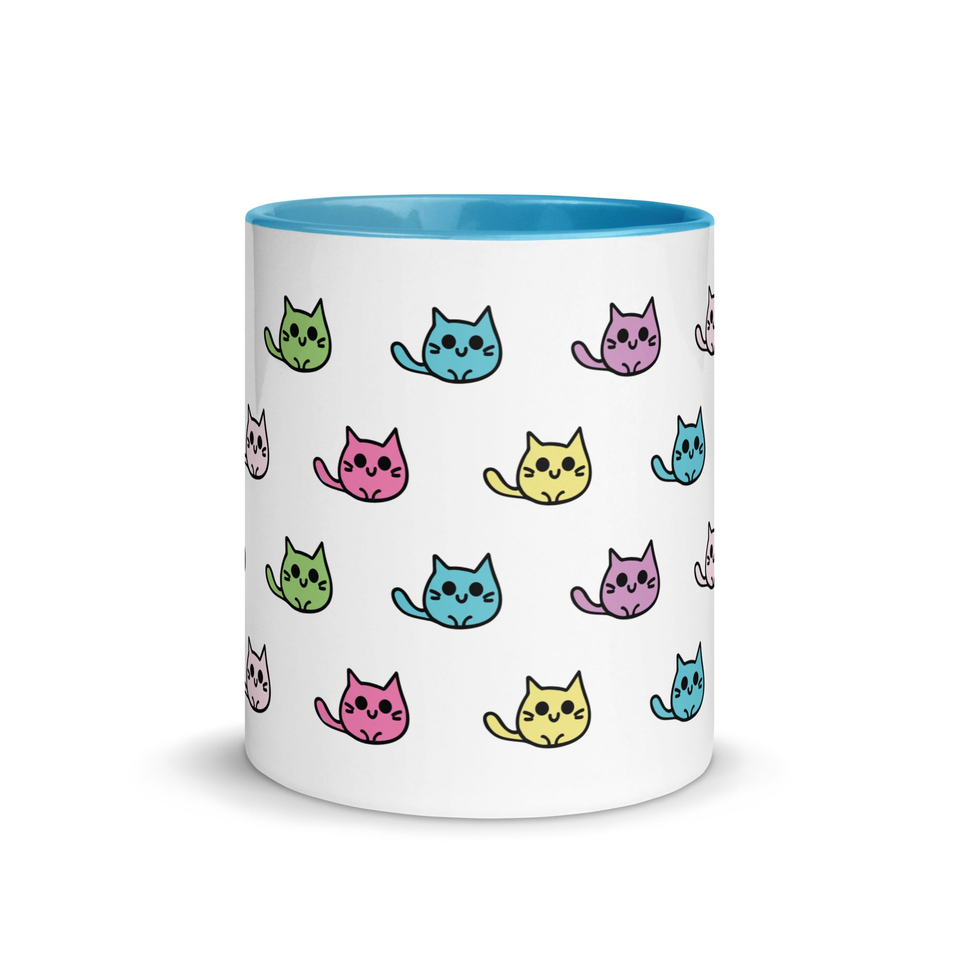 Product mockup cat mug blue front