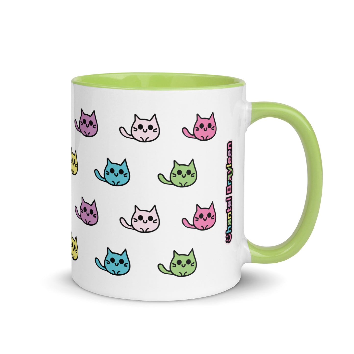 Product mockup cat mug green