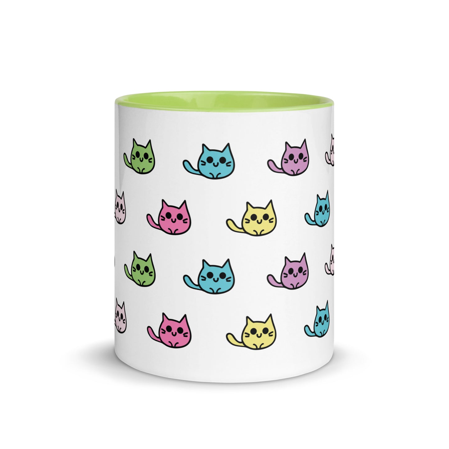 Product mockup cat mug green front