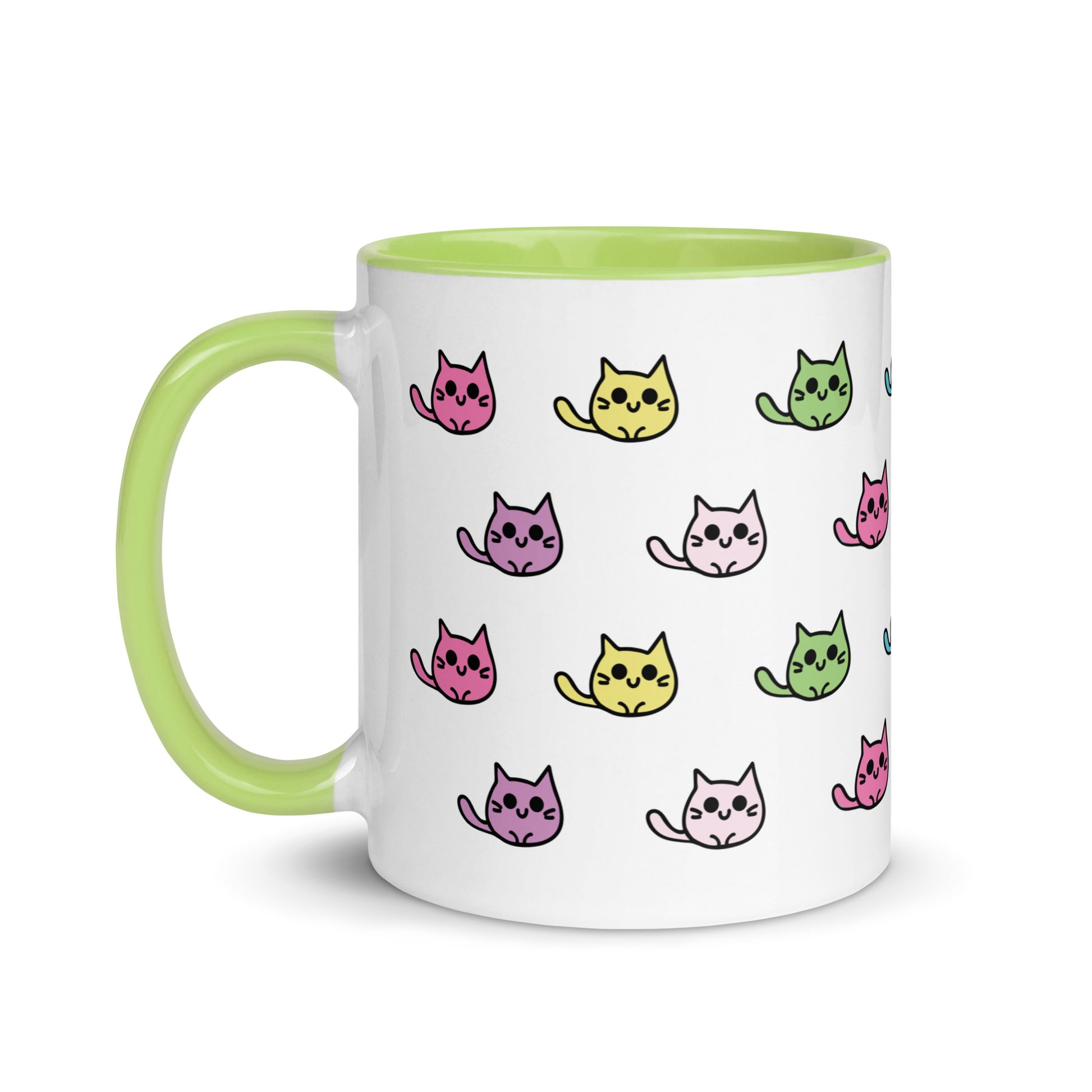 Product mockup cat mug green side