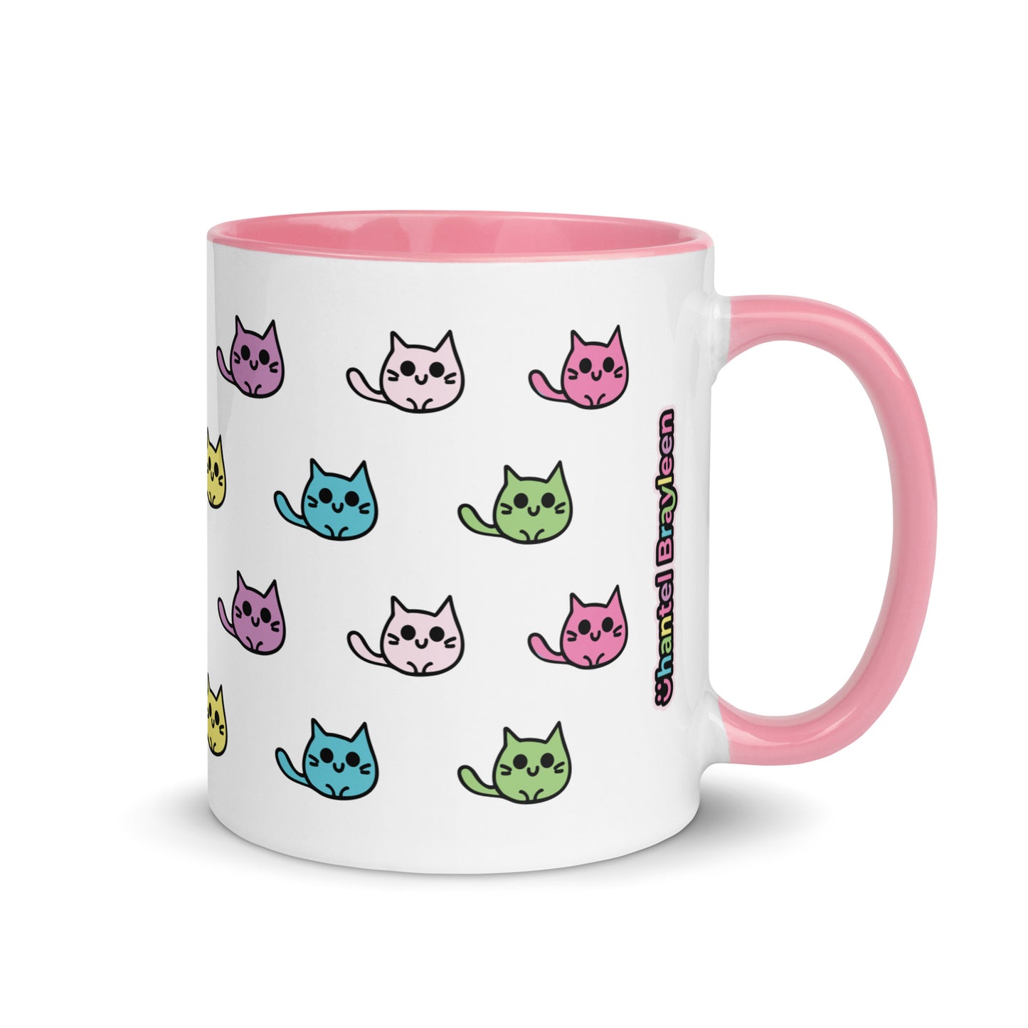 Product mockup cat mug pink