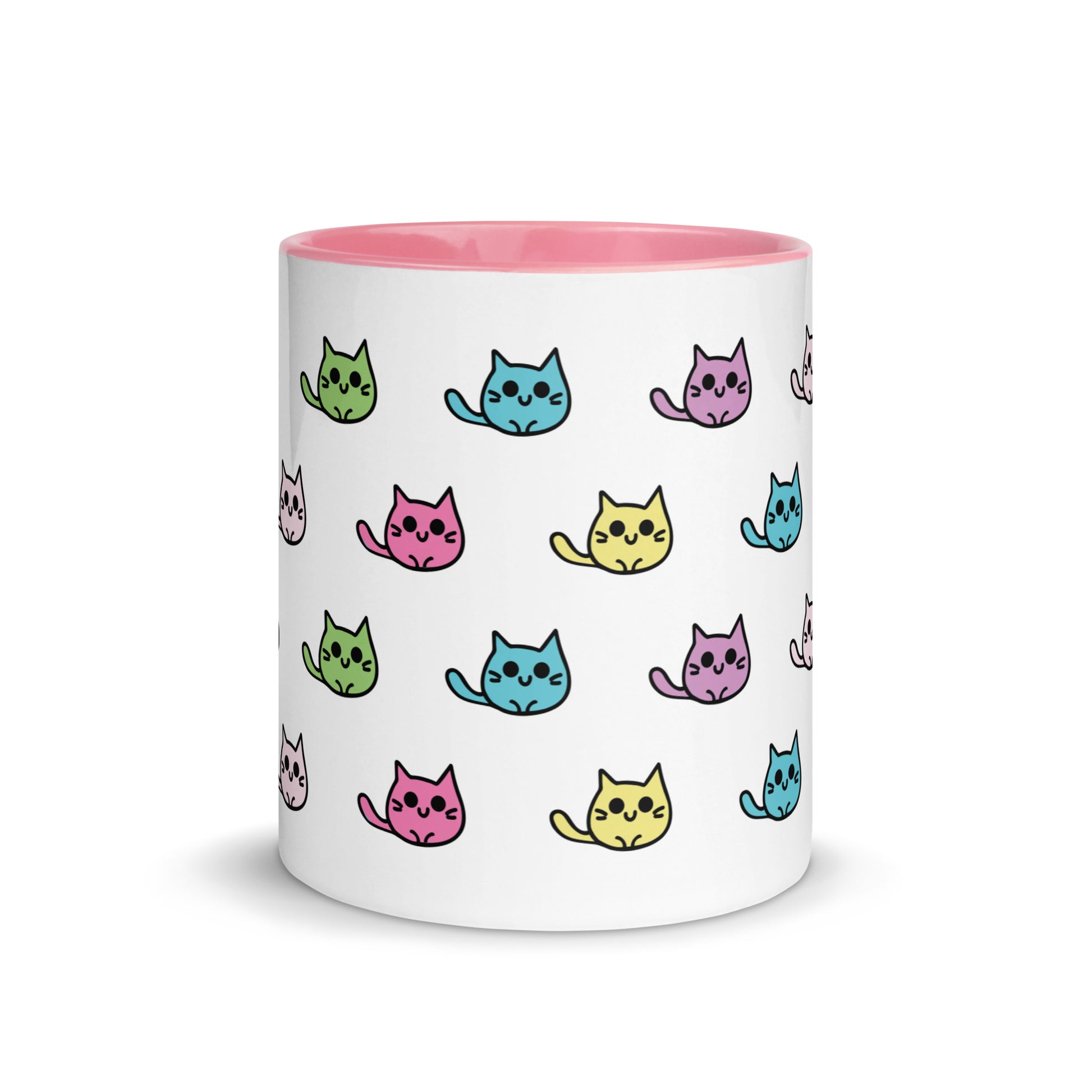 Product mockup cat mug pink front