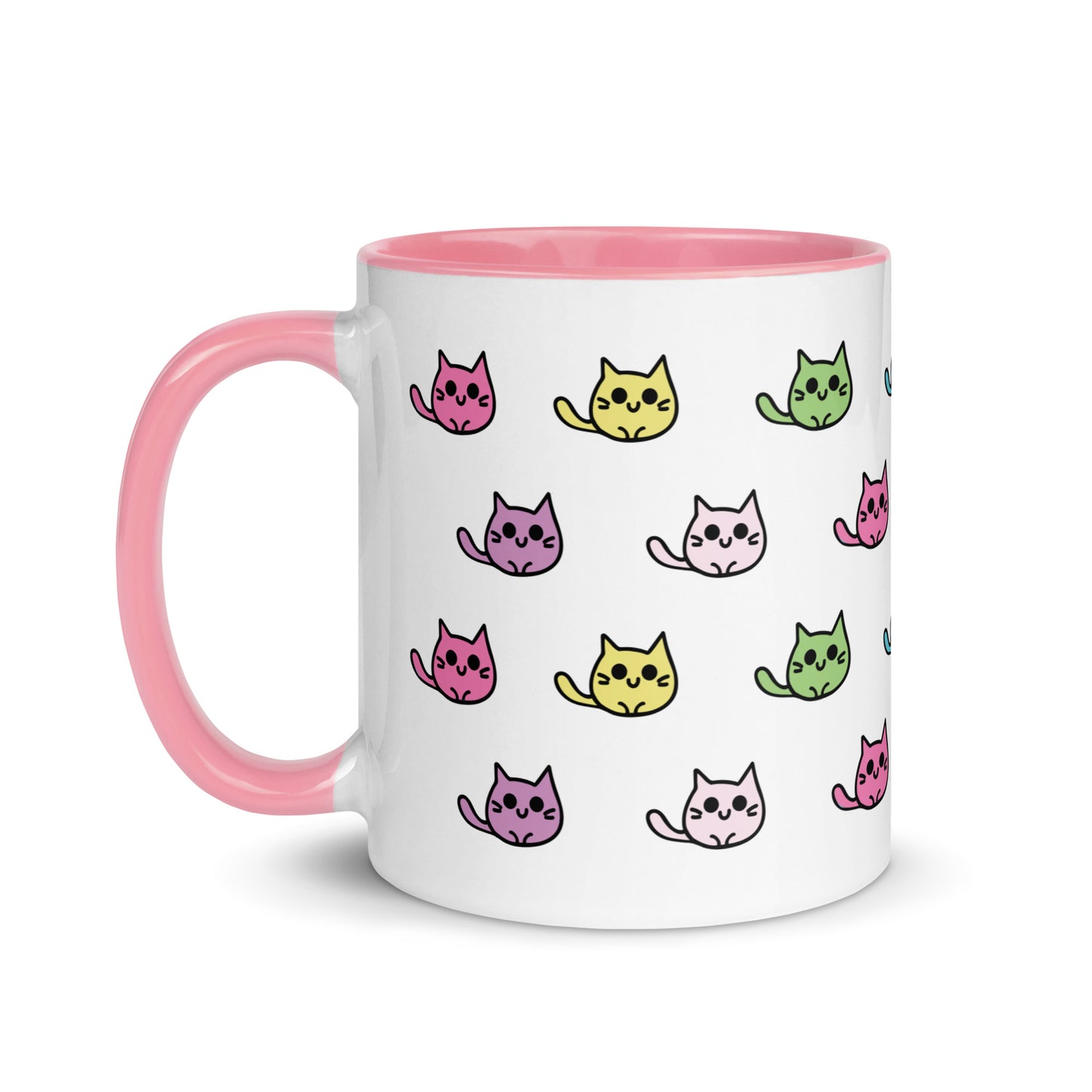 Product mockup cat mug pink side