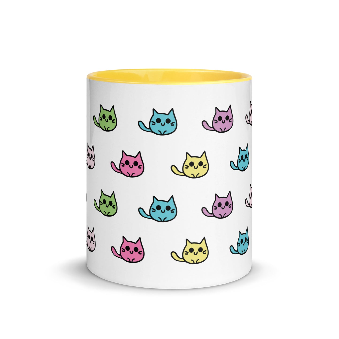Product mockup cat mug yellow