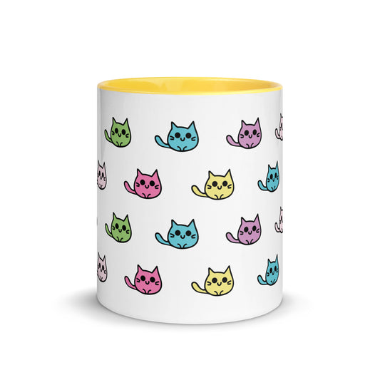 Product mockup cat mug yellow