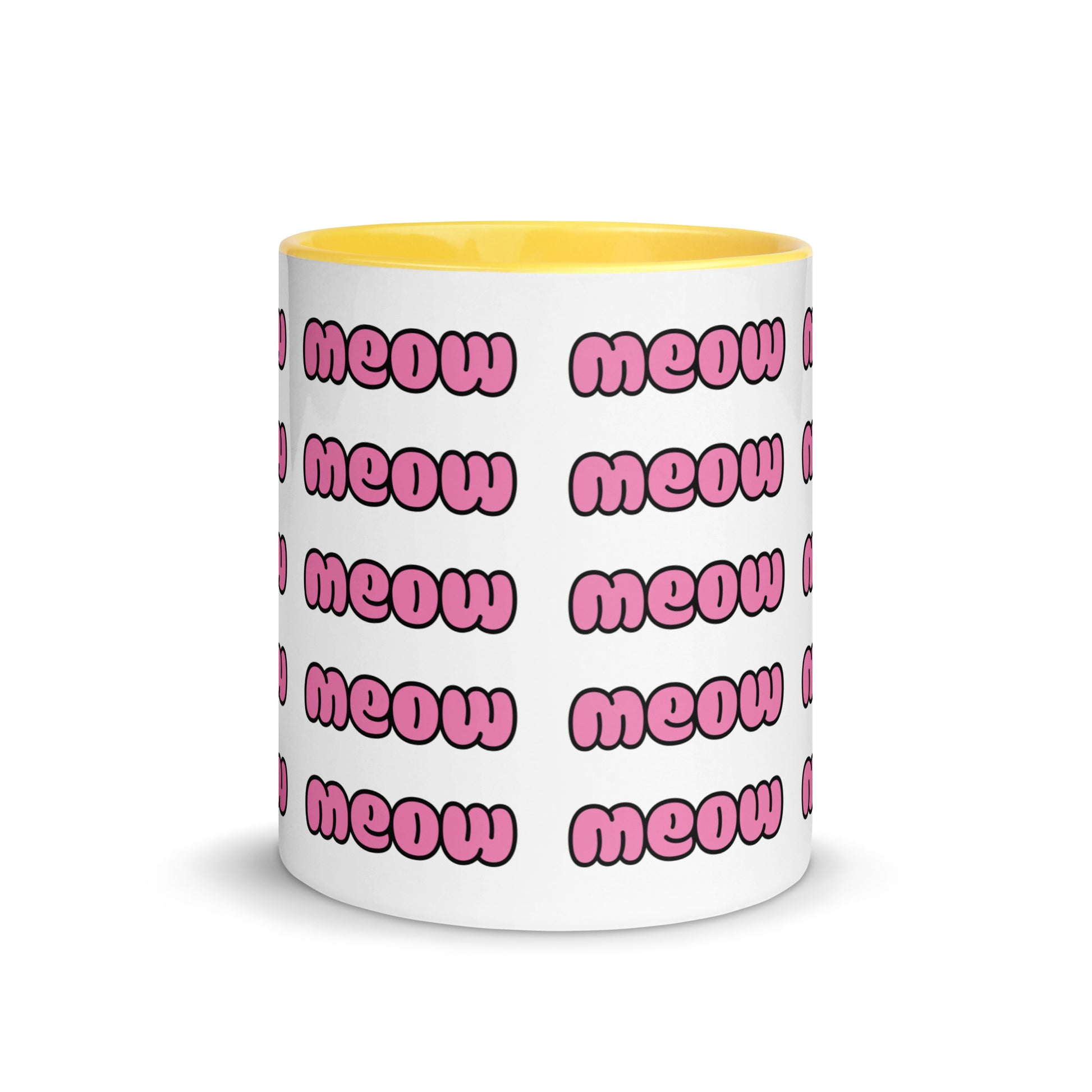 meow mug yellow product mockup
