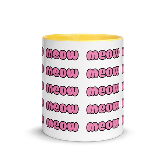 meow mug yellow product mockup
