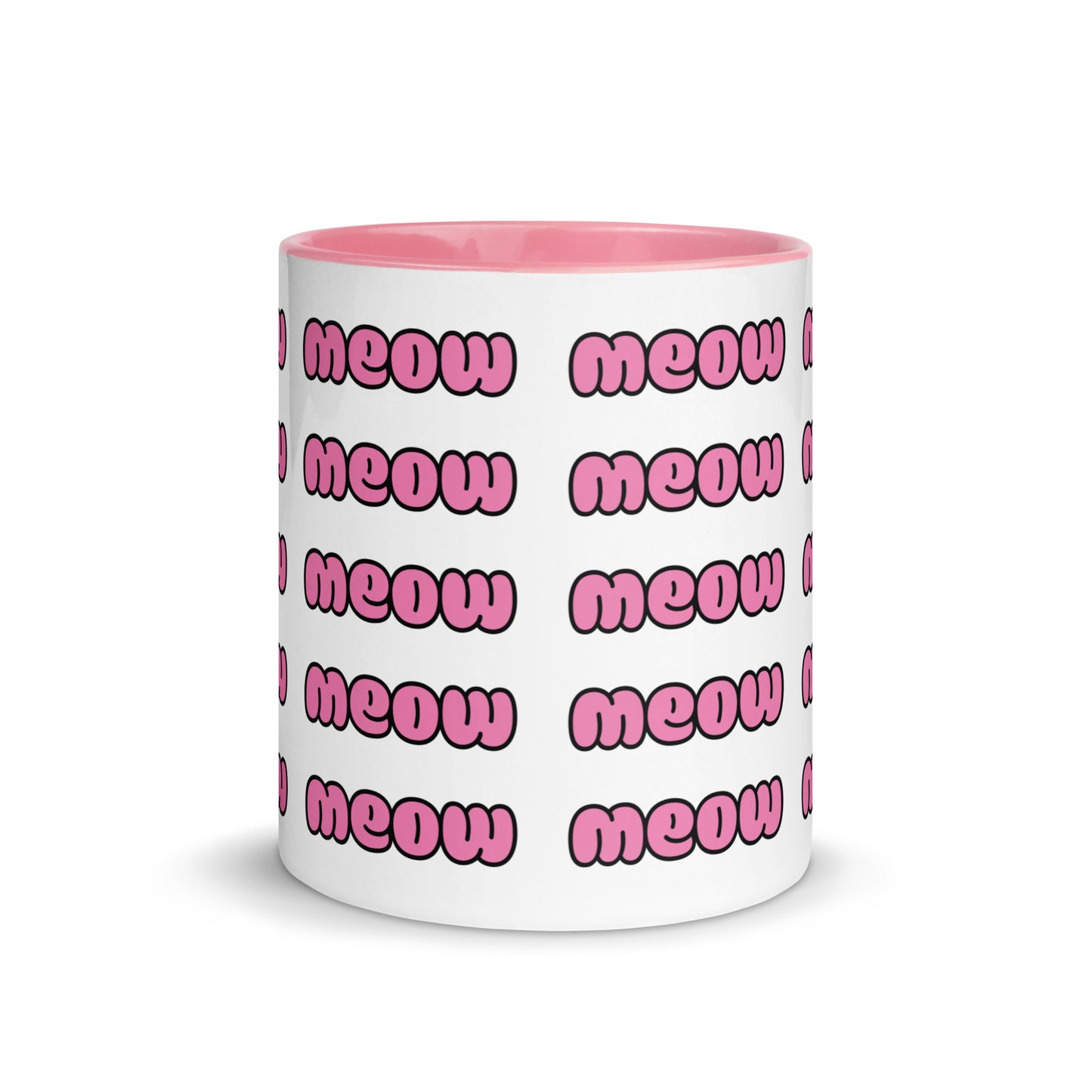 Product mockup meow mug pink front view