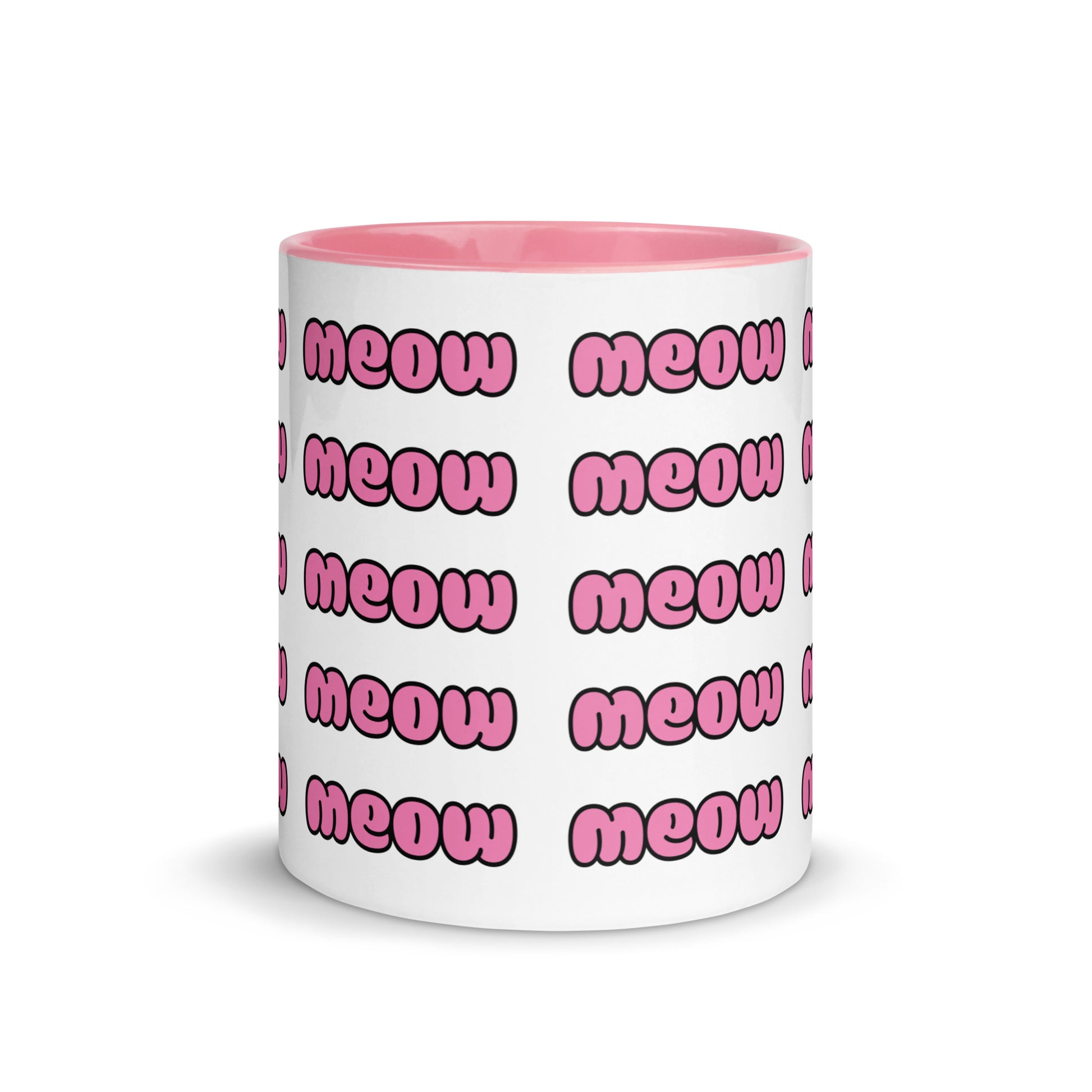 Product mockup meow mug pink front view