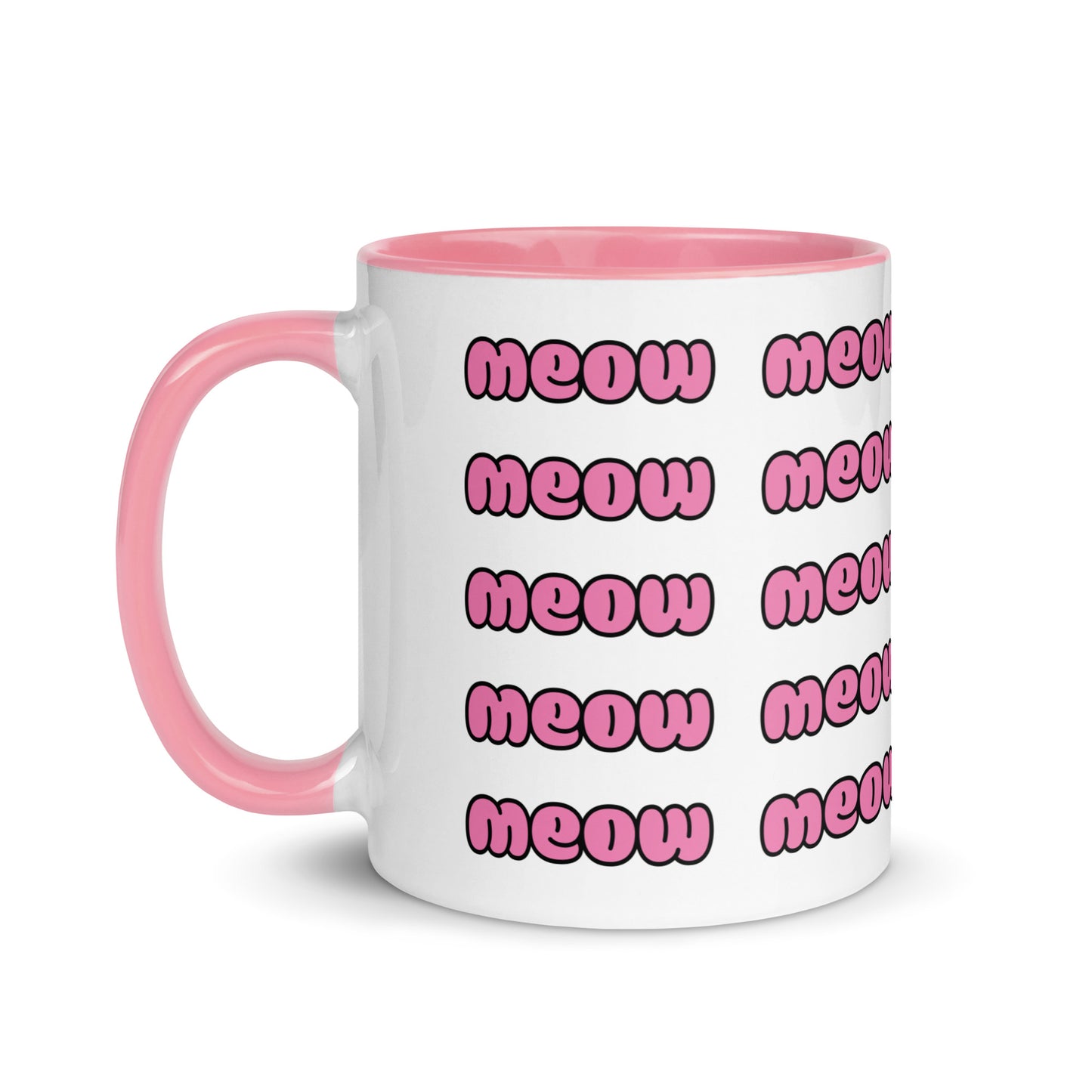 Product mockup meow mug side pink view