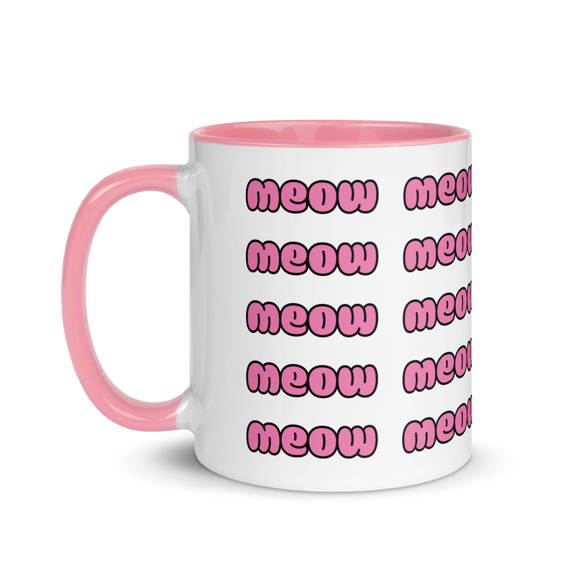 Product mockup meow mug side pink view